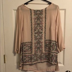 Lauren Conrad pink floral blouse